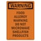 Signmission OSHA WARNING Sign, Food Allergy Warning Do Not Microwave, 10in X 7in Decal, 7" W, 10" L, Portrait OS-WS-D-710-V-13203 - alternate 1